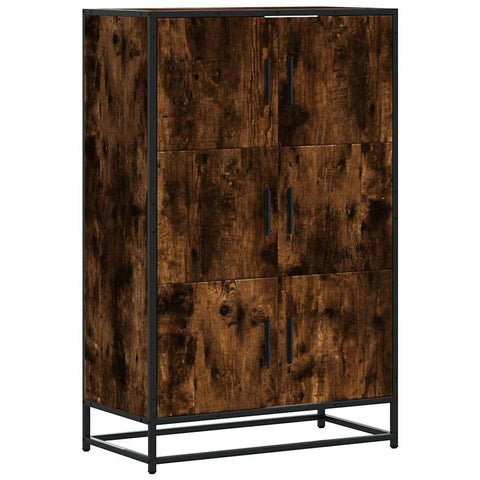 vidaXL Highboard Räuchereiche 68x35x106,5 cm Holzwerkstoff Metall