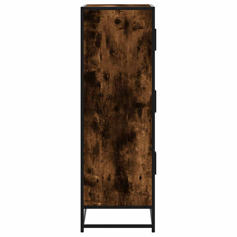 vidaXL Highboard Räuchereiche 68x35x106,5 cm Holzwerkstoff Metall