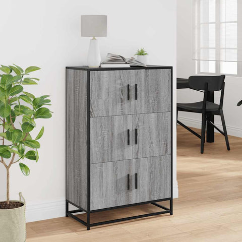 vidaXL Highboard Grau Sonoma 68x35x106,5 cm Holzwerkstoff und Metall