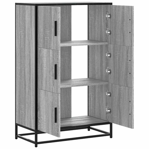 vidaXL Highboard Grau Sonoma 68x35x106,5 cm Holzwerkstoff und Metall