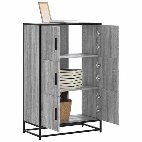 vidaXL Highboard Grau Sonoma 68x35x106,5 cm Holzwerkstoff und Metall