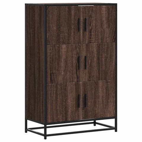 vidaXL Highboard Braun Eichen-Optik 68x35x106,5cm Holzwerkstoff Metall