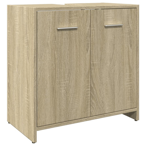 vidaXL Waschbeckenunterschrank Sonoma-Eiche 60x33x60 cm Holzwerkstoff