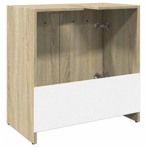 vidaXL Waschbeckenunterschrank Sonoma-Eiche 60x33x60 cm Holzwerkstoff