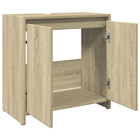 vidaXL Waschbeckenunterschrank Sonoma-Eiche 60x33x60 cm Holzwerkstoff