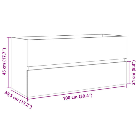 vidaXL Waschbeckenschrank Sonoma-Eiche 100x38,5x45 cm Holzwerkstoff