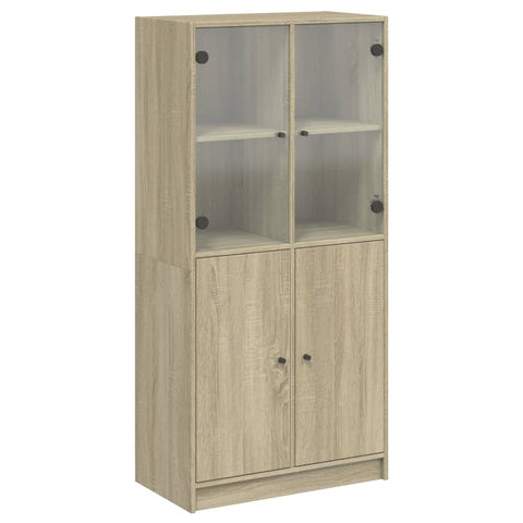 vidaXL Highboard mit Türen Sonoma-Eiche 68x37x142 cm Holzwerkstoff