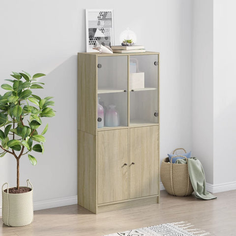 vidaXL Highboard mit Türen Sonoma-Eiche 68x37x142 cm Holzwerkstoff