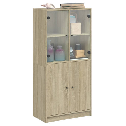 vidaXL Highboard mit Türen Sonoma-Eiche 68x37x142 cm Holzwerkstoff