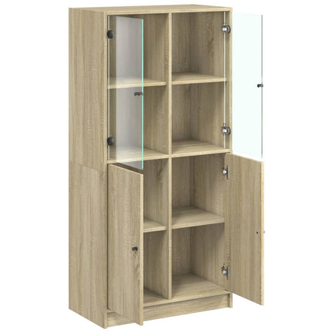 vidaXL Highboard mit Türen Sonoma-Eiche 68x37x142 cm Holzwerkstoff