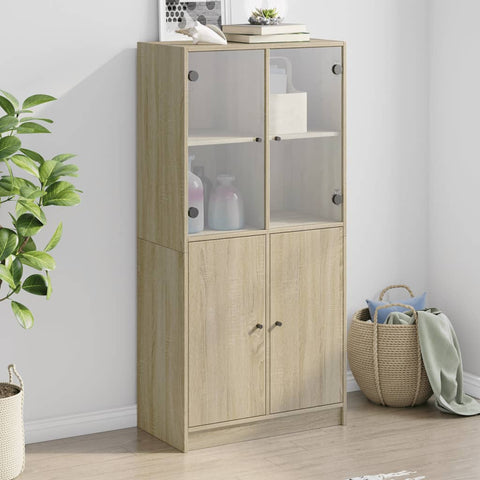 vidaXL Highboard mit Türen Sonoma-Eiche 68x37x142 cm Holzwerkstoff