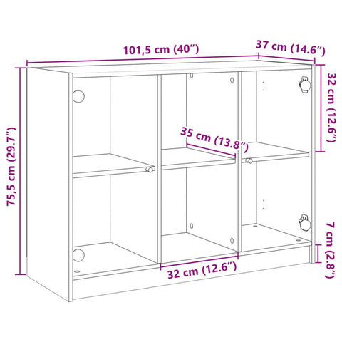 Sideboard Weiß 102x37x75,5 cm Holzwerkstoff