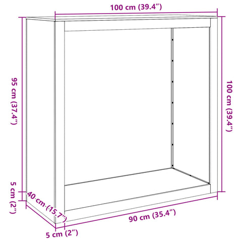 Brennholzregal 100x40x100 cm Edelstahl