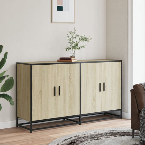 vidaXL Sideboard Sonoma-Eiche 134x35x76 cm Holzwerkstoff