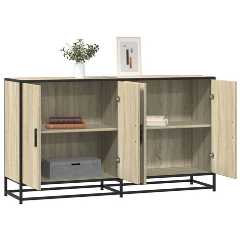 vidaXL Sideboard Sonoma-Eiche 134x35x76 cm Holzwerkstoff