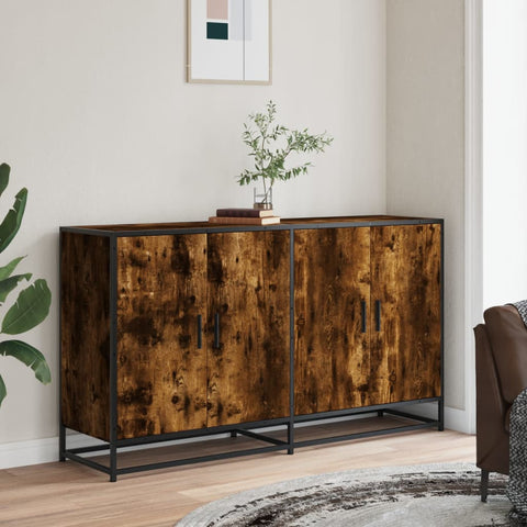 vidaXL Sideboard Räuchereiche 134x35x76 cm Holzwerkstoff