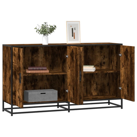 vidaXL Sideboard Räuchereiche 134x35x76 cm Holzwerkstoff