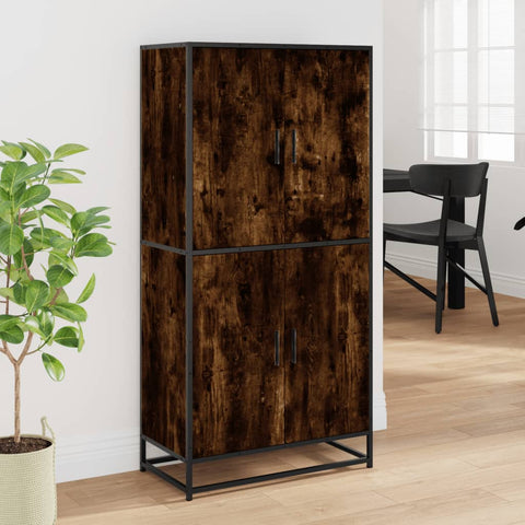 vidaXL Highboard Räuchereiche 68x35x139 cm Holzwerkstoff