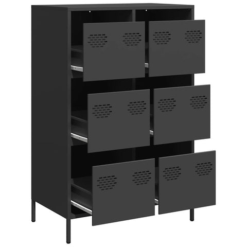 vidaXL Highboard Schwarz 68x39x101,5 cm Stahl