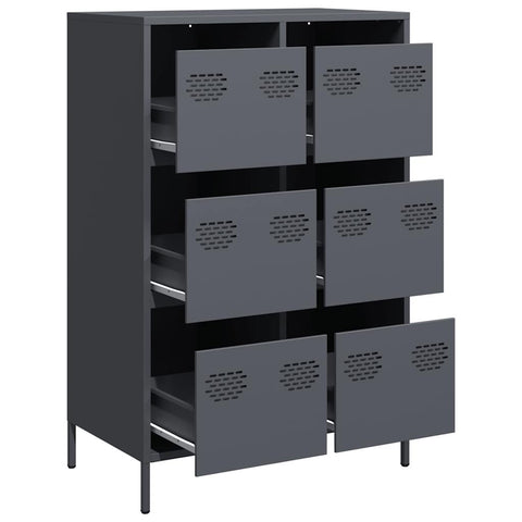 vidaXL Highboard Anthrazit 68x39x101,5 cm Stahl