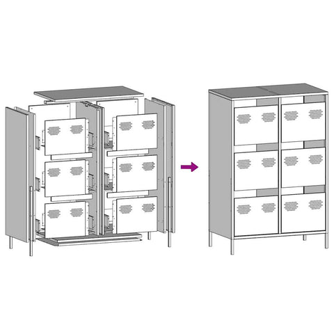 vidaXL Highboard Anthrazit 68x39x101,5 cm Stahl