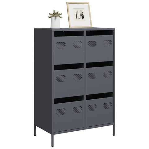 vidaXL Highboard Anthrazit 68x39x101,5 cm Stahl