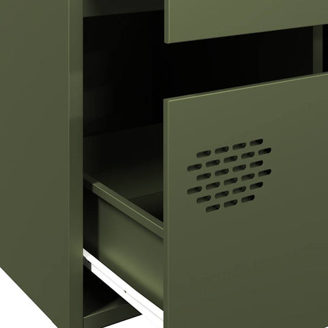 vidaXL Highboard Olivgrün 68x39x101,5 cm Stahl