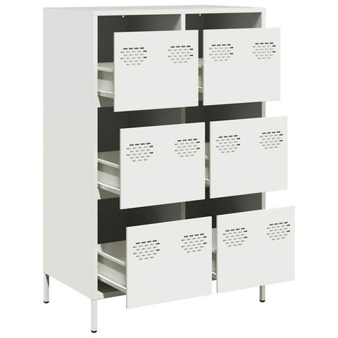 vidaXL Highboard Weiß 68x39x101,5 cm Stahl