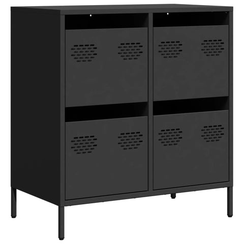 vidaXL Sideboard Schwarz 68x39x73,5 cm Kaltgewalzter Stahl