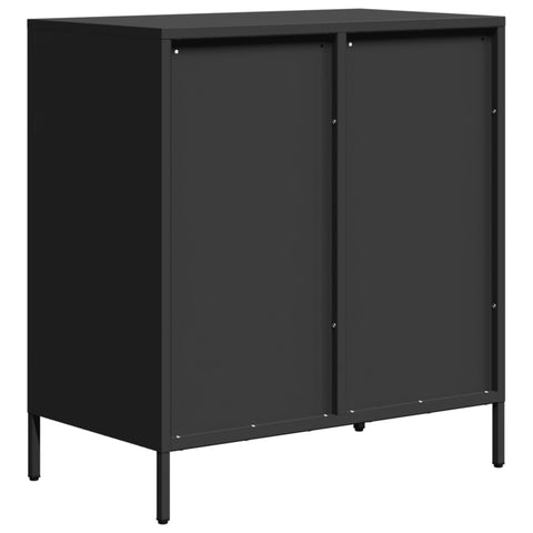 vidaXL Sideboard Schwarz 68x39x73,5 cm Kaltgewalzter Stahl