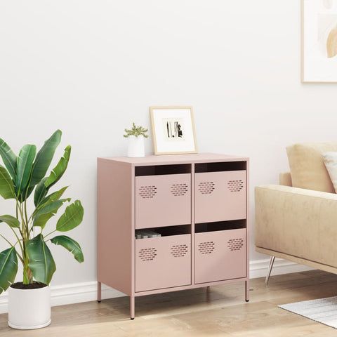 vidaXL Sideboard Rosa 68x39x73,5 cm Kaltgewalzter Stahl