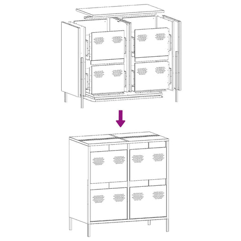 vidaXL Sideboard Rosa 68x39x73,5 cm Kaltgewalzter Stahl