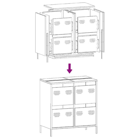 vidaXL Sideboard Weiß 68x39x73,5 cm Kaltgewalzter Stahl