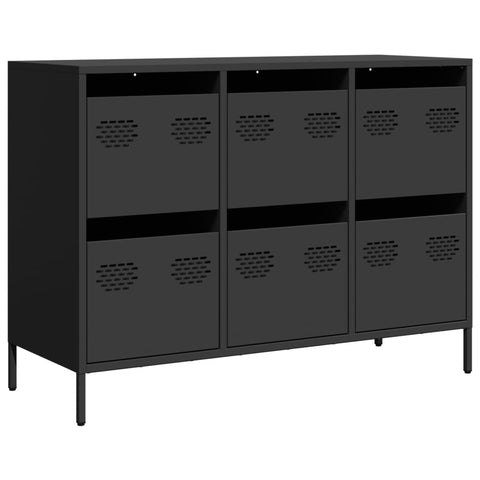 vidaXL Sideboard Schwarz 101,5x39x73,5 cm Kaltgewalzter Stahl