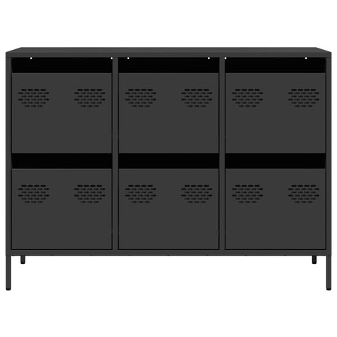 vidaXL Sideboard Schwarz 101,5x39x73,5 cm Kaltgewalzter Stahl