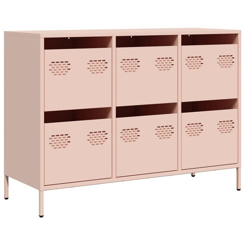 vidaXL Sideboard Rosa 101,5x39x73,5 cm Kaltgewalzter Stahl