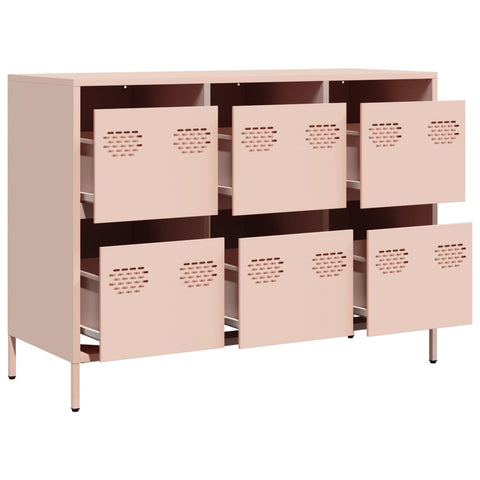 vidaXL Sideboard Rosa 101,5x39x73,5 cm Kaltgewalzter Stahl