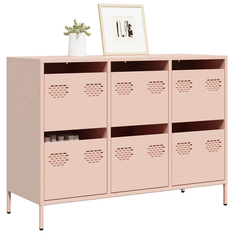 vidaXL Sideboard Rosa 101,5x39x73,5 cm Kaltgewalzter Stahl