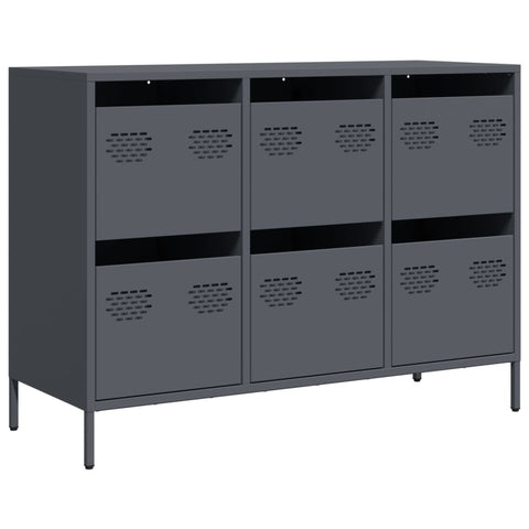 vidaXL Sideboard Anthrazit 101,5x39x73,5 cm Kaltgewalzter Stahl