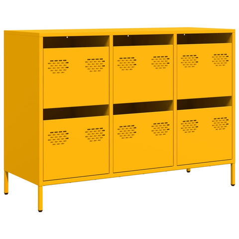 vidaXL Sideboard Senfgelb 101,5x39x73,5 cm Kaltgewalzter Stahl