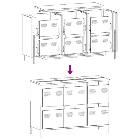 vidaXL Sideboard Senfgelb 101,5x39x73,5 cm Kaltgewalzter Stahl