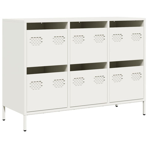 vidaXL Sideboard Weiß 101,5x39x73,5 cm Kaltgewalzter Stahl