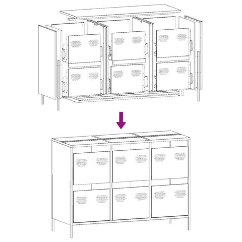 vidaXL Sideboard Weiß 101,5x39x73,5 cm Kaltgewalzter Stahl