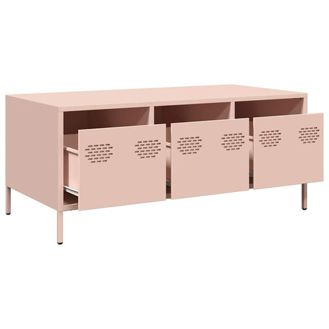 vidaXL Couchtisch Rosa 101,5x50x43,5 cm Kaltgewalzter Stahl