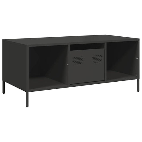 vidaXL Couchtisch Schwarz 101,5x50x43,5 cm Kaltgewalzter Stahl