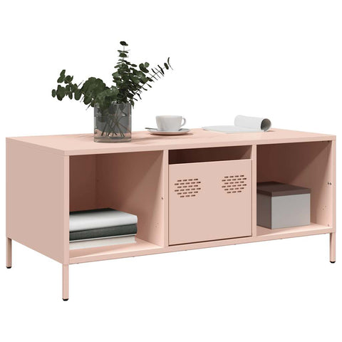 vidaXL Couchtisch Rosa 101,5x50x43,5 cm Kaltgewalzter Stahl