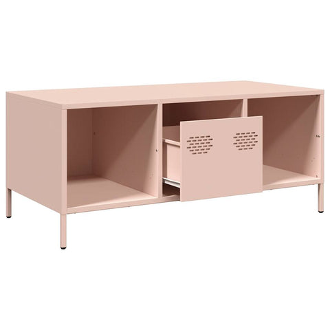 vidaXL Couchtisch Rosa 101,5x50x43,5 cm Kaltgewalzter Stahl