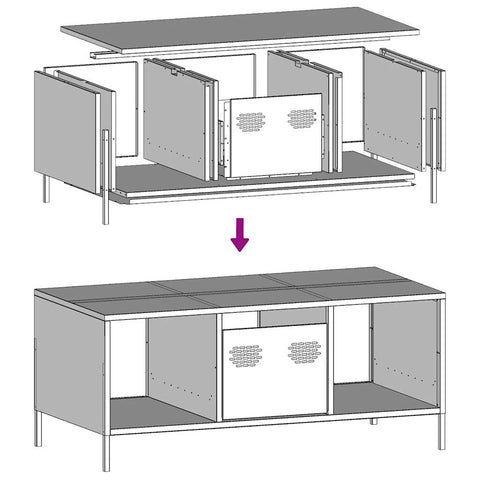 vidaXL Couchtisch Anthrazit 101,5x50x43,5 cm Kaltgewalzter Stahl