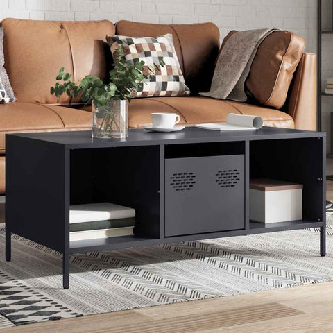 vidaXL Couchtisch Anthrazit 101,5x50x43,5 cm Kaltgewalzter Stahl