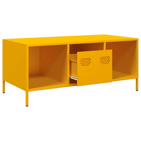 vidaXL Couchtisch Senfgelb 101,5x50x43,5 cm Kaltgewalzter Stahl